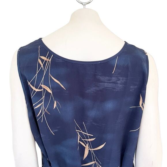 VTG 90s MAGGIE MCNAUGHTON Lightweight Tie Back Summer Maxi Dress in Blue SZ 2X - Picture 5 of 9